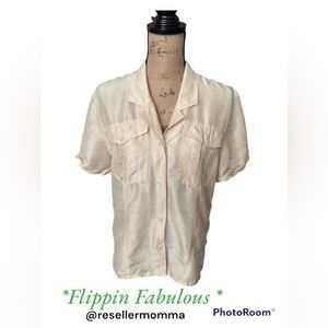 Liz Claiborne Collection ~ Vintage Biege silk blouse size 6